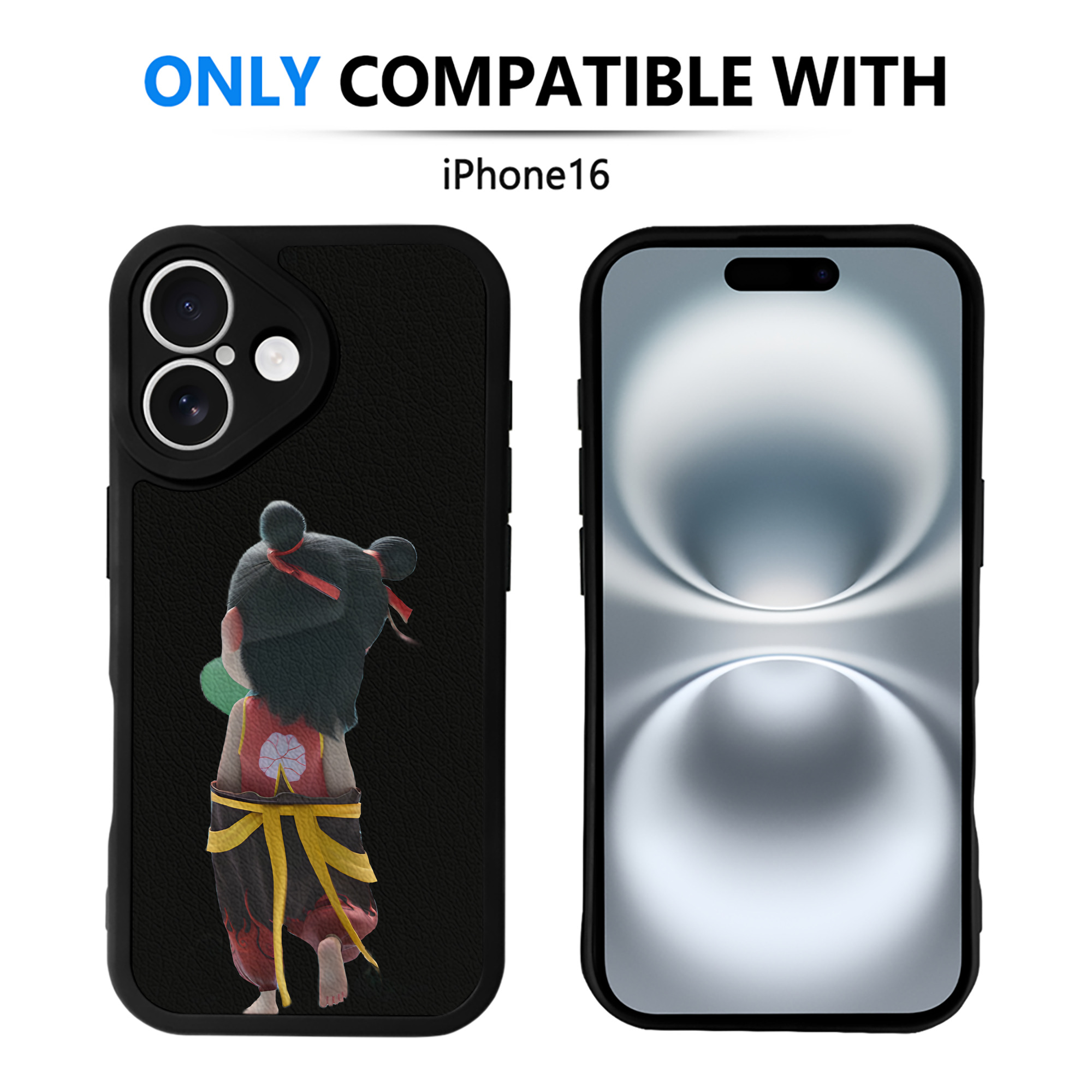 （画像用） Ne Zha 2 ナタ 魔童の大暴れ 【iPhone 16シリーズ対応】シリコンスマホケース（レザー調） 材質：シリコン